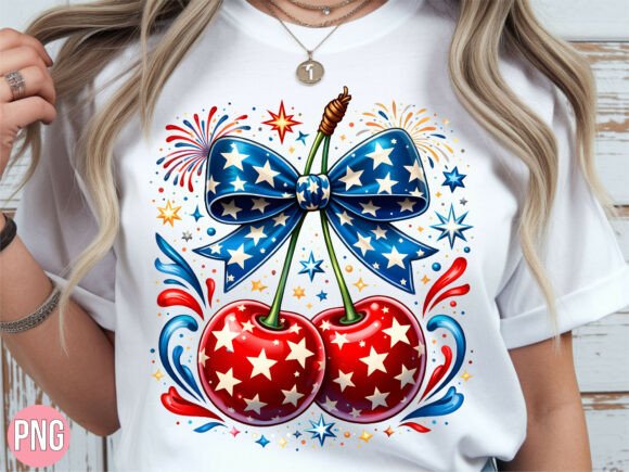4th of July Patriotic Star Cherry Bow: A Versatile Design for Summer Celebrations