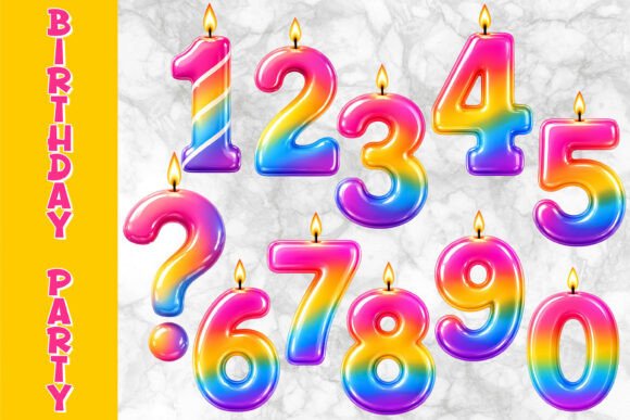 Birthday Candles Numbers Clipart Guide