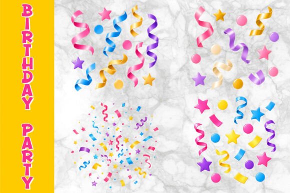 Birthday Party Confetti Clipart: Elevate Your Celebrations with Vibrant Digital Design
