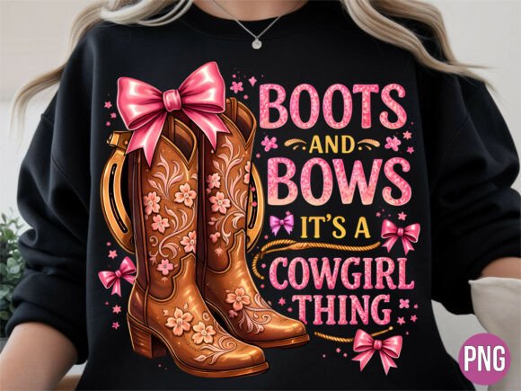 Boots and Bows Cowgirl Floral Shirt PNG