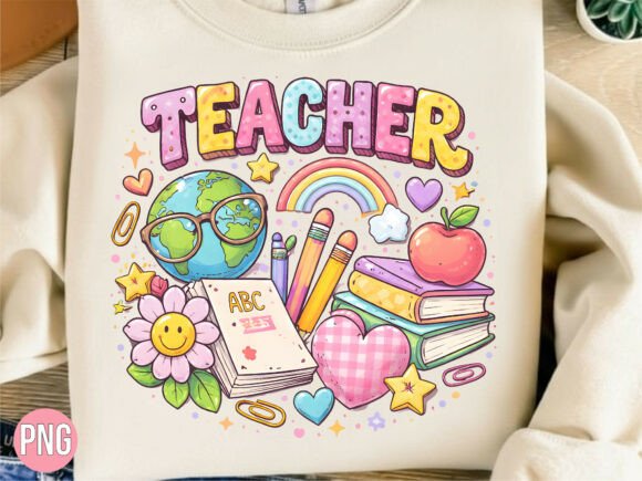 Cute Teacher School Supplies T-Shirt Design