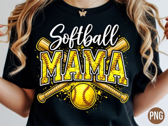 Elevate Your Creative Projects with the Softball Mama Crossed Bats Sports PNG