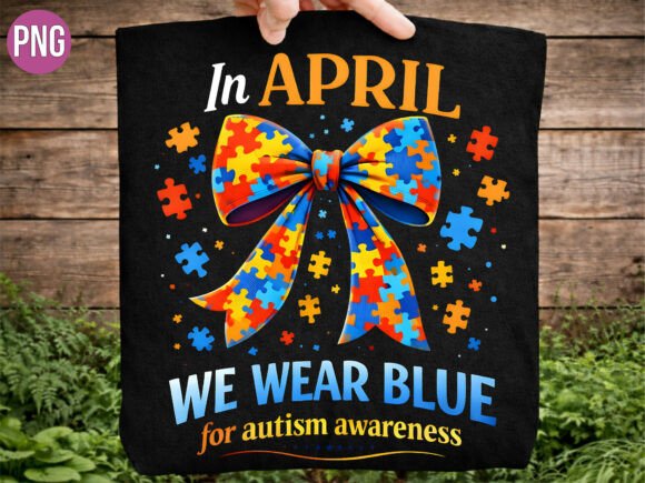 Embracing Awareness: The Creative Power of the In April We Wear Blue Autism Bow PNG