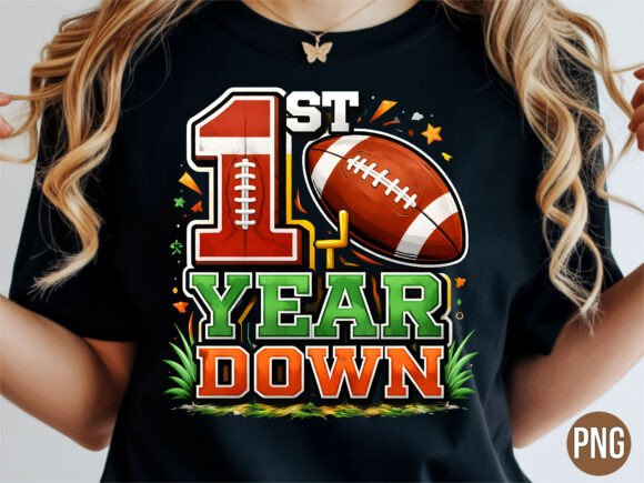 First Year Down First Football Sport PNG: Elevating Digital Design for Creators
