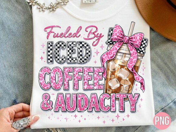 Fueled by Iced Coffee Audacity PNG Shirt Design