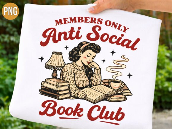 Members Only Anti Social Book Club PNG