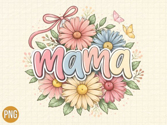 Retro Floral Mama Spring Daisy T-shirt