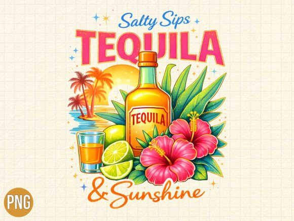 Salty Sips Tequila and Sunshine PNG