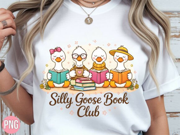 Silly Goose Book Club Cute Birds PNG: Elevating Modern Digital Design