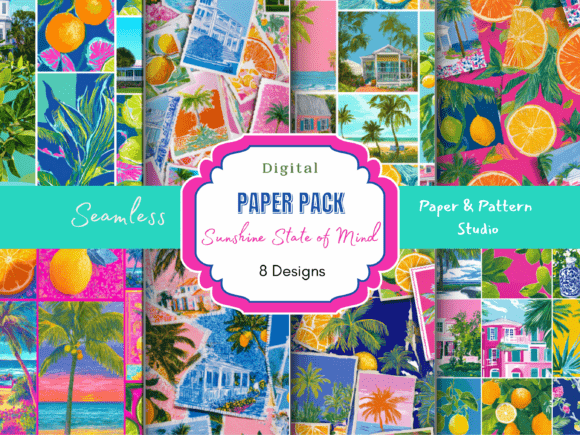 Sunshine State of Mind Paper Pack: A Vibrant Resource for Coastal and Tropical Design Projects