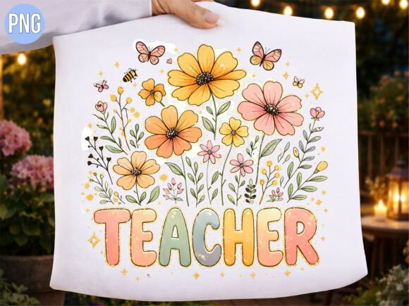 Teacher Life Wildflower Garden PNG: Elevating Creative Projects with High-Quality Digital Design