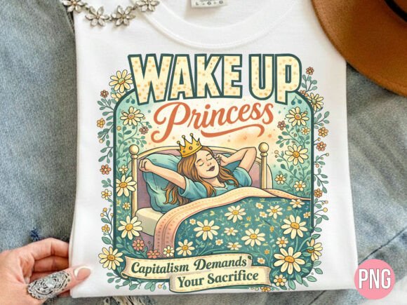Wake Up Princess Funny Satire PNG Design