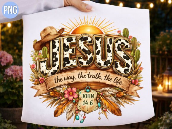 Western Jesus Way Truth Life Cross PNG