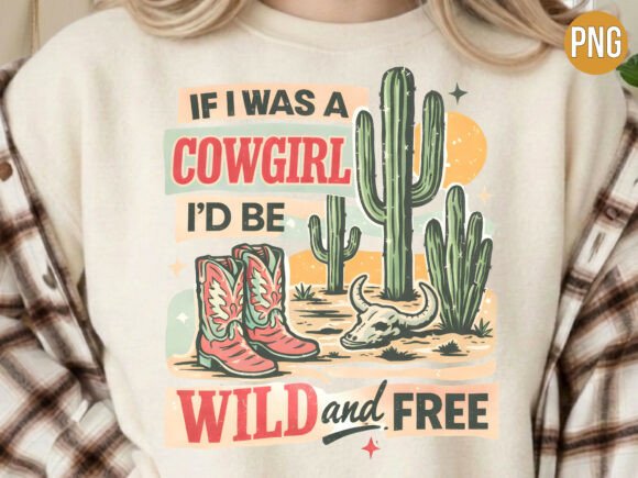 Wild and Free Cowgirl Desert PNG: Elevating Your Creative Projects with High-Quality Digital Design